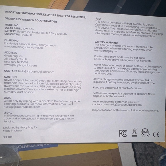 Grouphug Solar Panel/ Solar Charger for devices - Picture 4 of 4